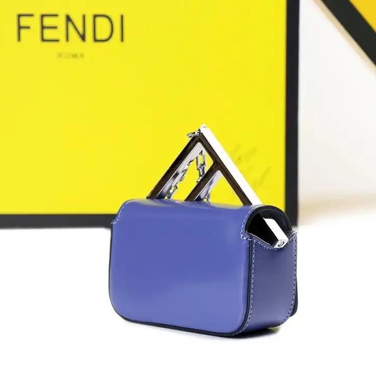 Vintage HOT Nano Blue Fendi In Calf F Leather Bag 0626